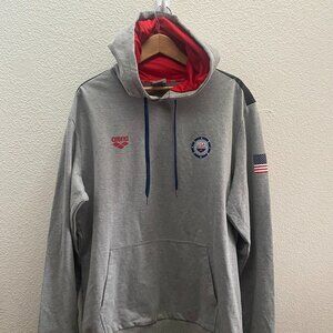 NWOT Team USA Swimming Arena Pullover Hoodie Sweatshirt Gray Swim 2XL